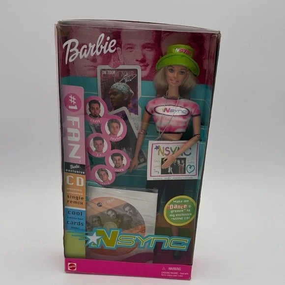 Barbie NSYNC Fan Doll y2k vintage Barbie, with CD. Bucket hat. Collectors cards - Picture 1 of 13